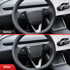 Carbon Fiber Steering Wheel Airbag Decoration Cover for Tesla Model 3 Highland/Model Y Juniper