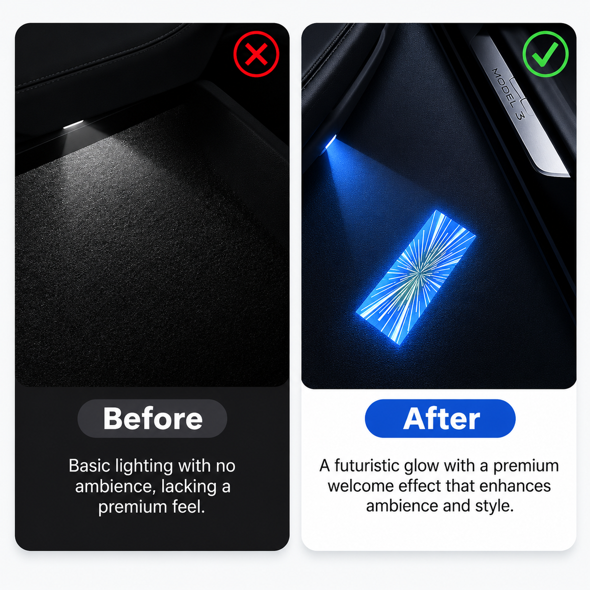 LED Door Projector Lights for Tesla Model 3/Y