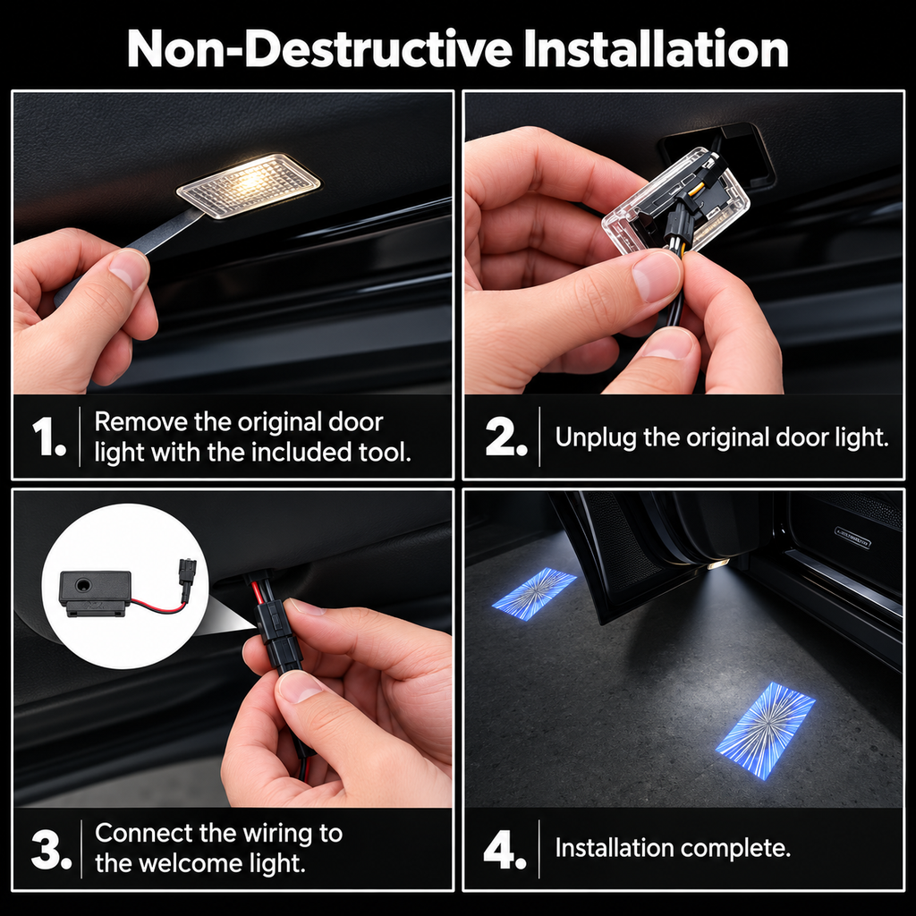 LED Door Projector Lights for Tesla Model 3/Y