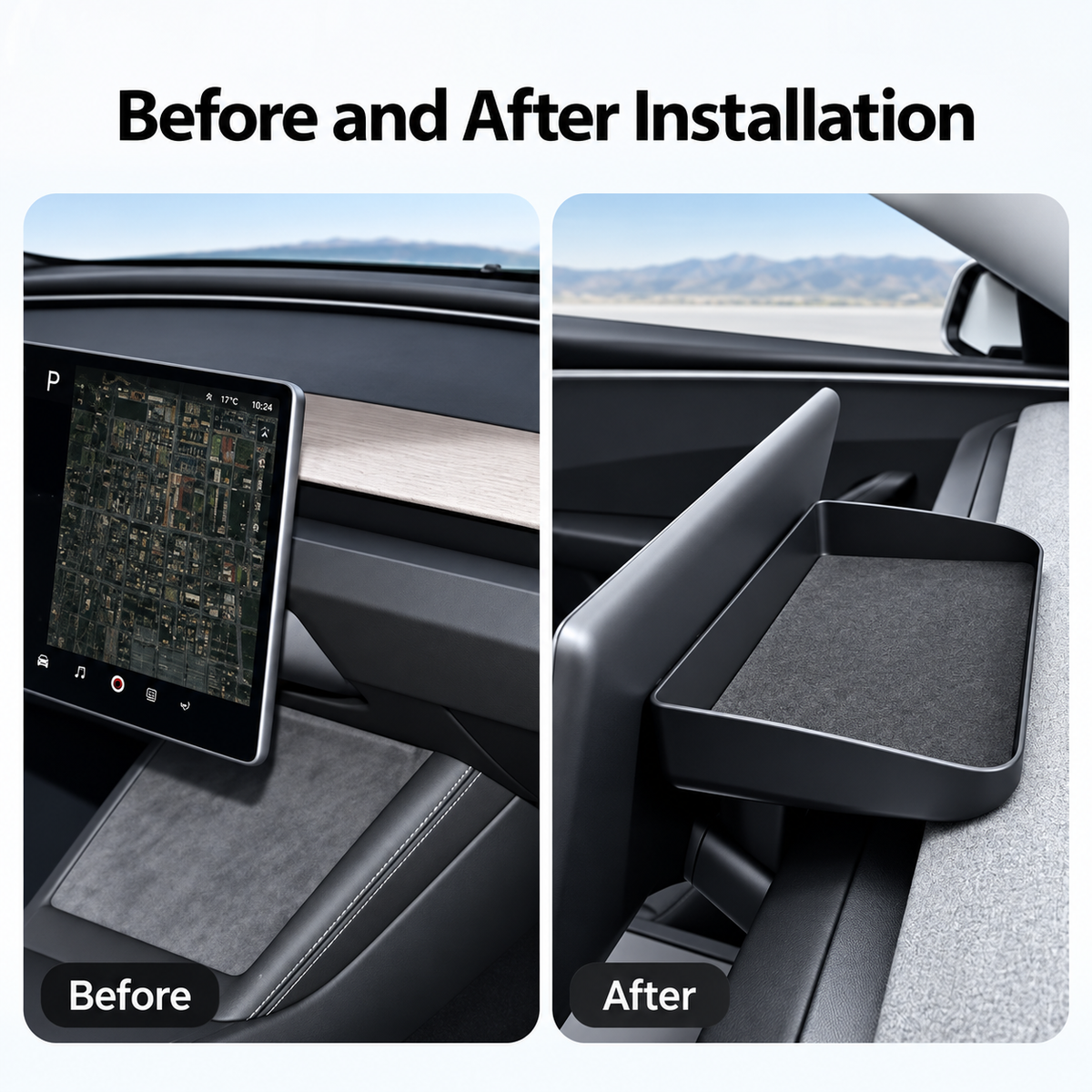 Alcantara Screen Behind Storage Box for Tesla Model 3/Y