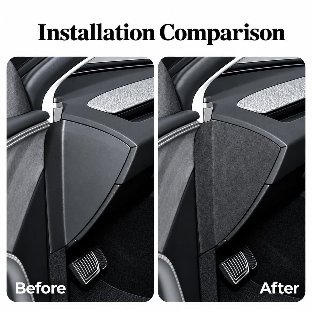 Alcantara Dashboard Side Stickers for Tesla Model 3 Highland
