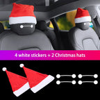 Christmas Hat for Tesla Model 3/X/S/Y Seats 4 White Stickers + 2 Christmas Hats