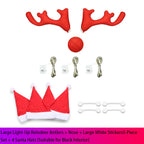 Christmas Reindeer Antler Light Pendant for Tesla Model 3/Y/S/X Large reindeer antler set (5 pieces) + 4 Santa hats (suitable for black interior)