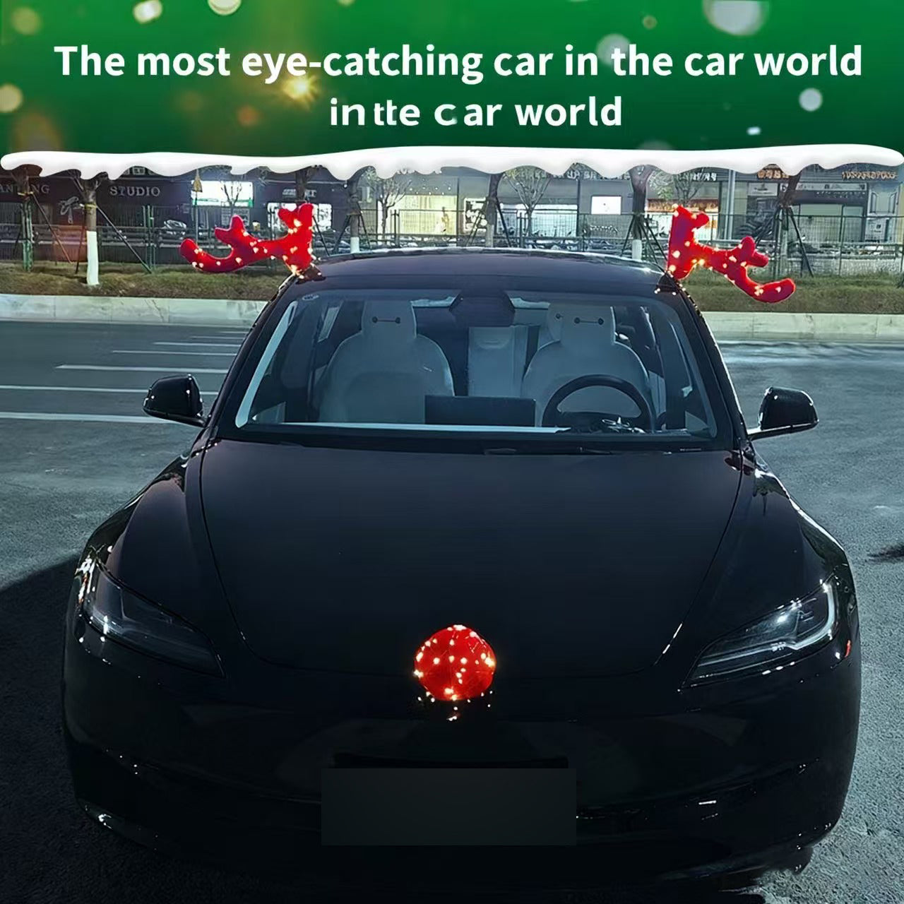 Christmas Reindeer Antler Light Pendant for Tesla Model 3/Y/S/X