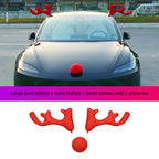 Christmas Reindeer Antler Light Pendant for Tesla Model 3/Y/S/X Large antlers + nose 3-piece set