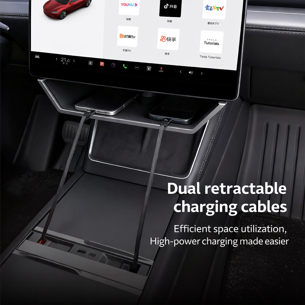 Compatible with Model 3 Highland/Y Juniper Cybertruck Under-Screen Storage Box-Teskay
