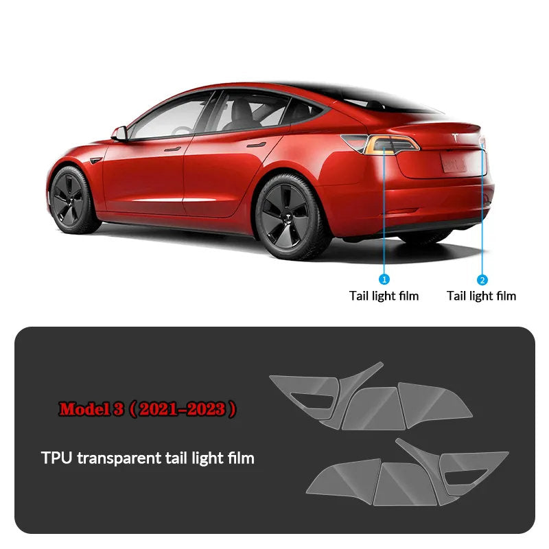 Compatible with Tesla Model 3 (2021-2023.10) Headlights and Taillight Protection Film