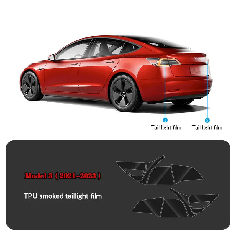 Compatible with Tesla Model 3 (2021-2023.10) Headlights and Taillight Protection Film