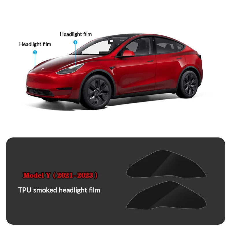 Compatible with Tesla Model Y (2021-2025.2) Headlights and Taillight Protection Film