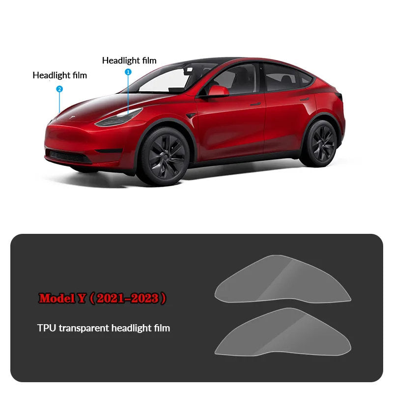 Compatible with Tesla Model Y (2021-2025.2) Headlights and Taillight Protection Film