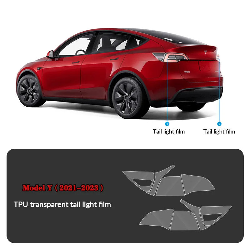Compatible with Tesla Model Y (2021-2025.2) Headlights and Taillight Protection Film