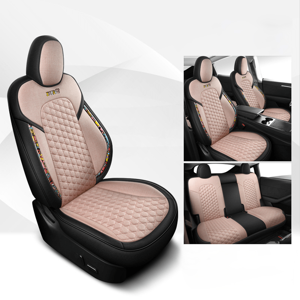 Cotton-Linen Seat Covers for Tesla Model 3 - Teskay