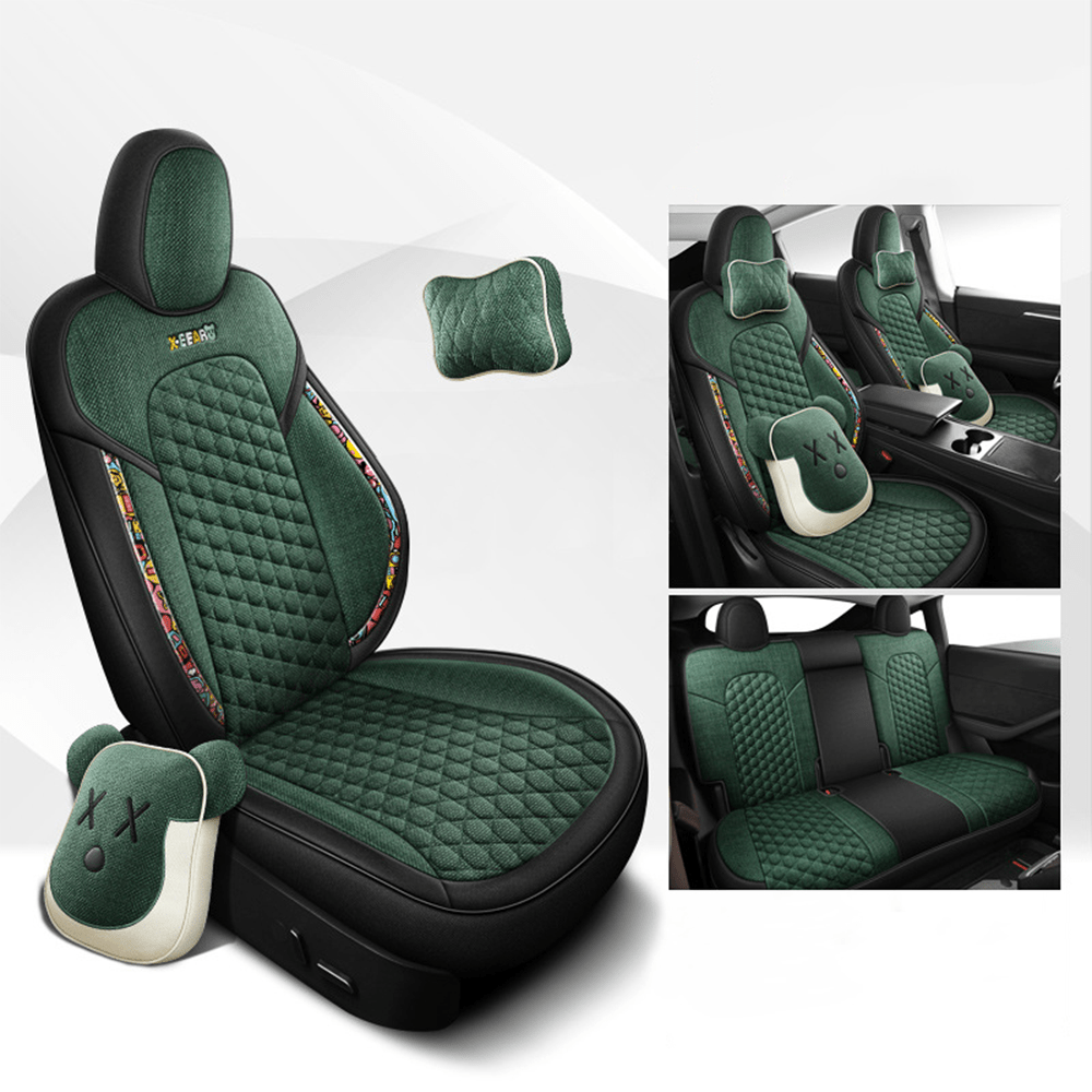Cotton-Linen Seat Covers for Tesla Model 3 - Teskay