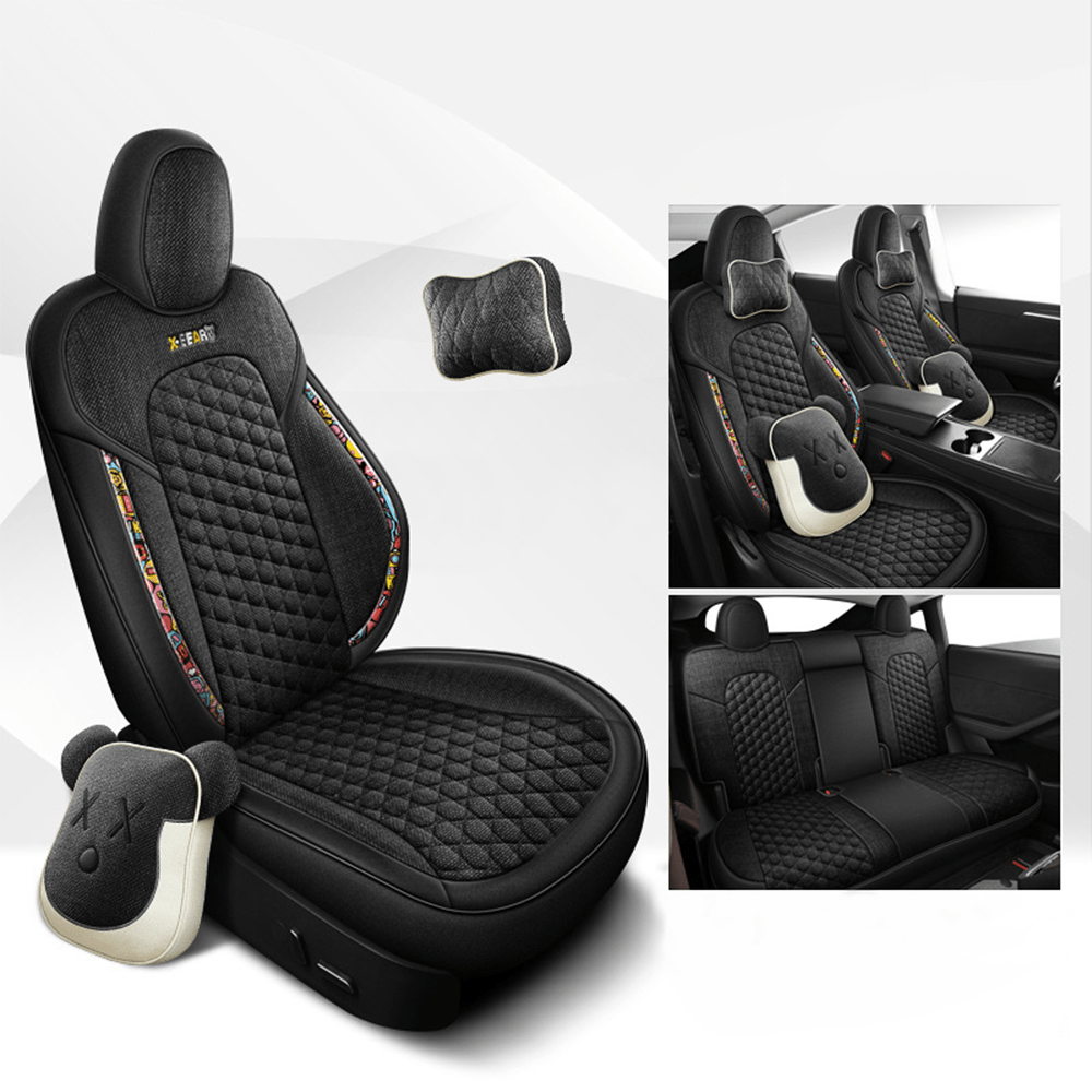 Cotton-Linen Seat Covers for Tesla Model 3 - Teskay