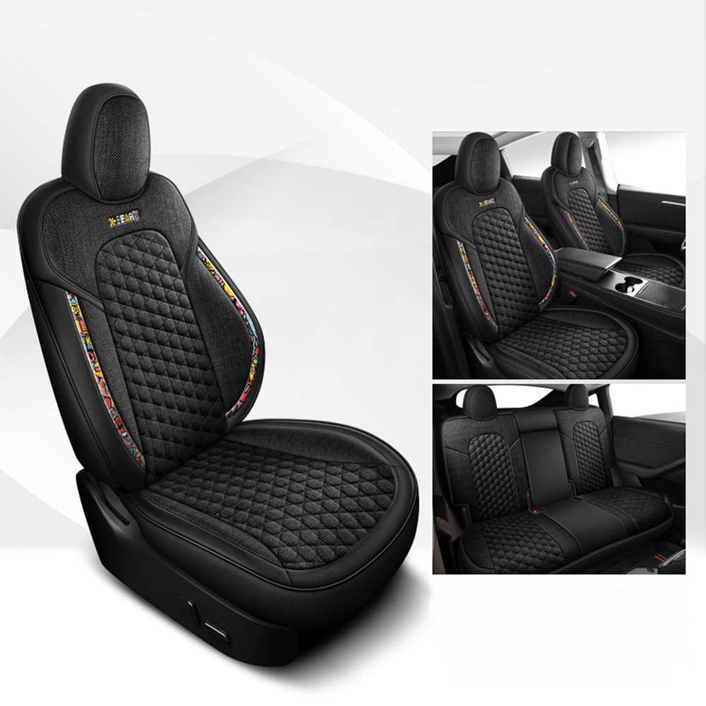 Cotton-Linen Seat Covers for Tesla Model 3 - Teskay