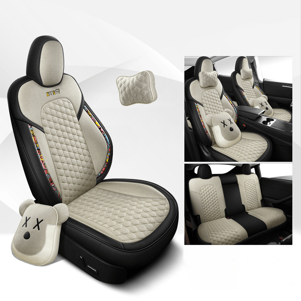 Cotton-Linen Seat Covers for Tesla Model 3 - Teskay