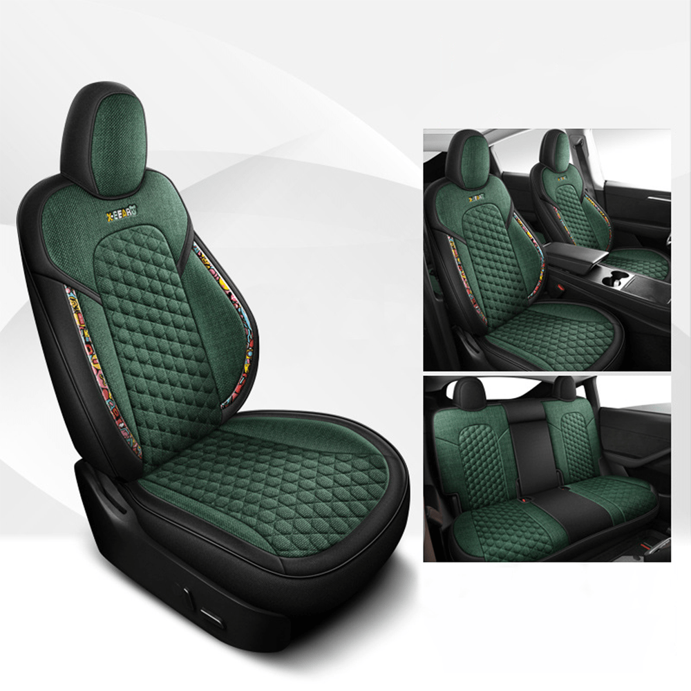 Cotton-Linen Seat Covers for Tesla Model 3 - Teskay