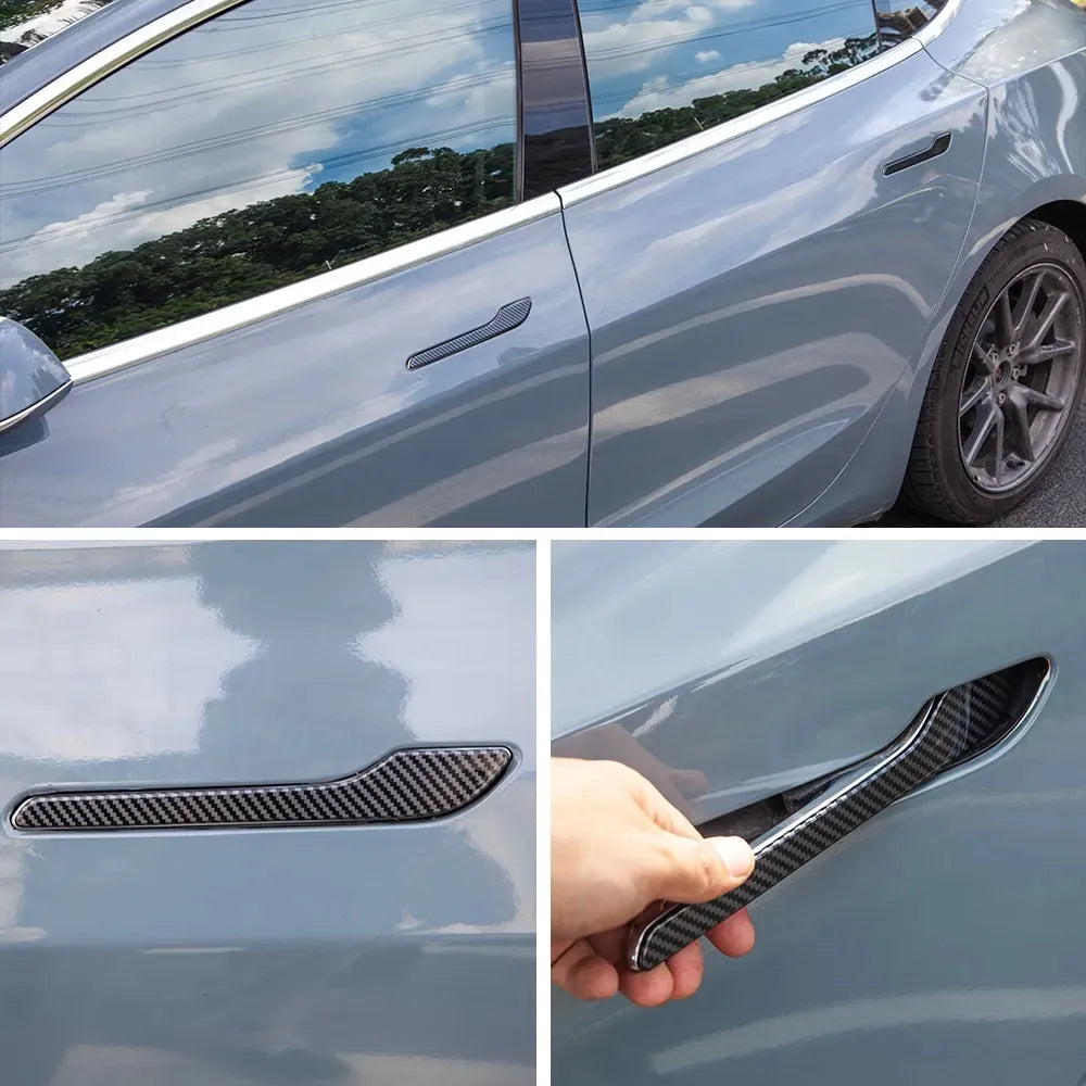 Tesla Model 3/Y Door Handle Covers – ABS Carbon Fiber Trim (4pcs)-2