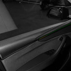 Dry Carbon Fiber Full Upper Oversized Extended Door Panel Overlays for Model Y Juniper