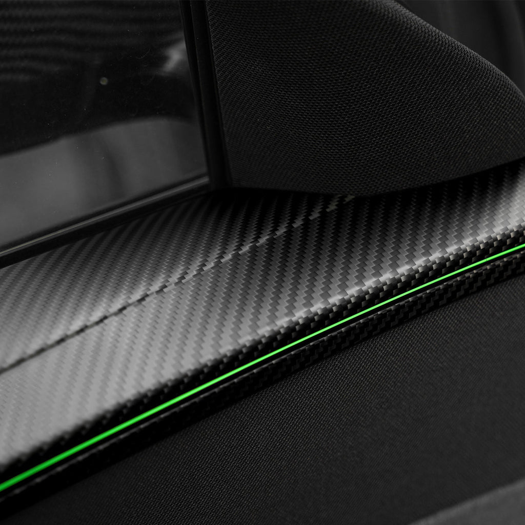 Dry Carbon Fiber Full Upper Oversized Extended Door Panel Overlays for Model Y Juniper