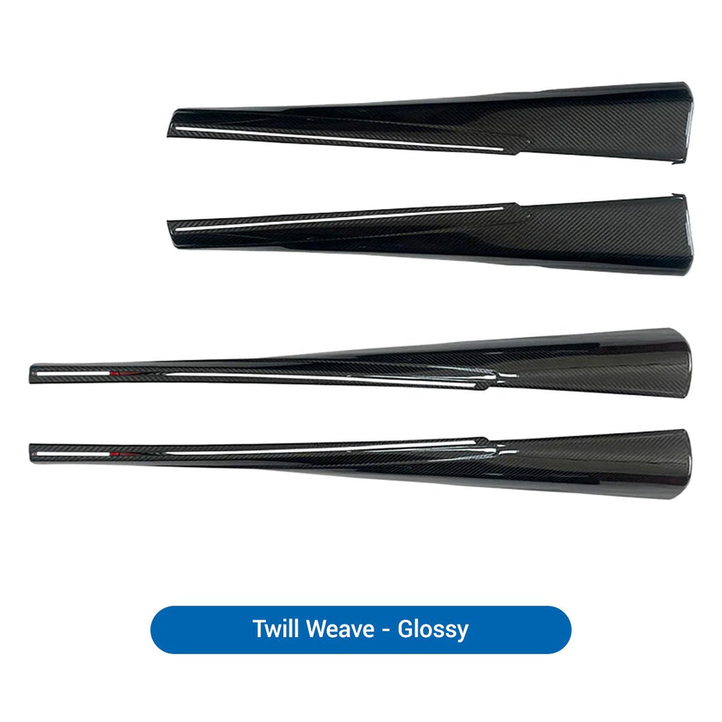 Dry Carbon Fiber Full Upper Oversized Extended Door Panel Overlays for Model Y Juniper