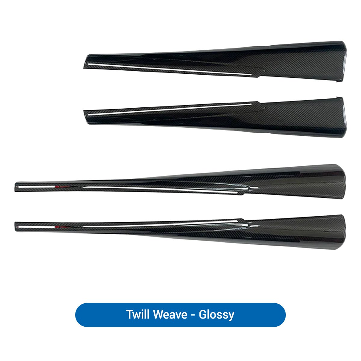 Dry Carbon Fiber Full Upper Oversized Extended Door Panel Overlays for Model Y Juniper