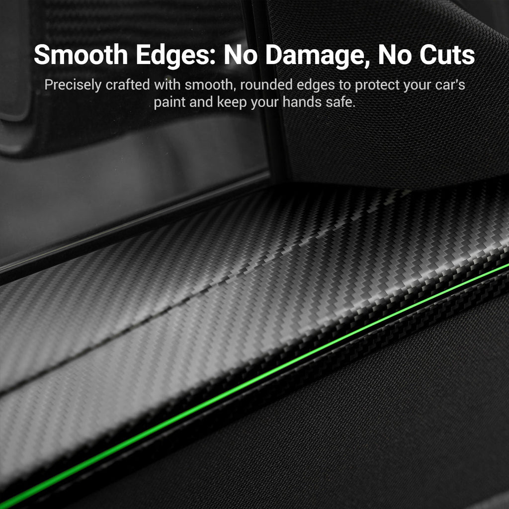 Dry Carbon Fiber Full Upper Oversized Extended Door Panel Overlays for Model Y Juniper