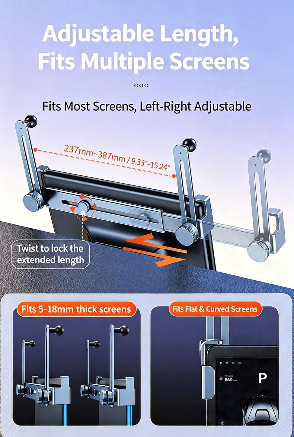 Screen-Mounted Dual-Phone Holder for Tesla Model 3 / Model Y
