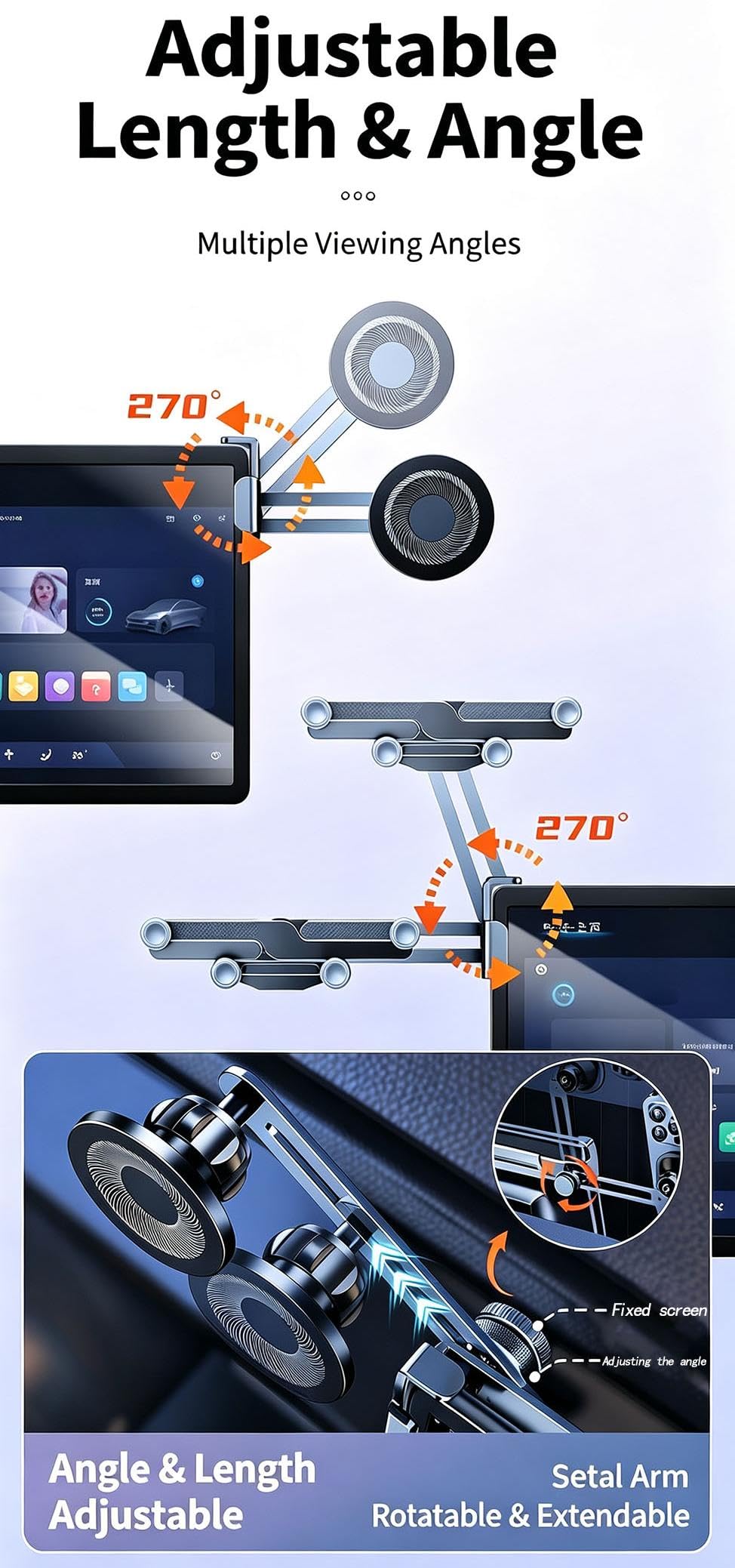 Screen-Mounted Dual-Phone Holder for Tesla Model 3 / Model Y