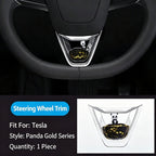 Dynamic glitter interior trim stickers for the steering wheel of the new Tesla Model 3/Y.-Teskay