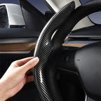 Faux Carbon Fiber Texture Anti-Slip Steering Wheel Cover for Tesla Model 3/Y/X/S