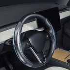 Faux Carbon Fiber Texture Anti-Slip Steering Wheel Cover for Tesla Model 3/Y/X/S
