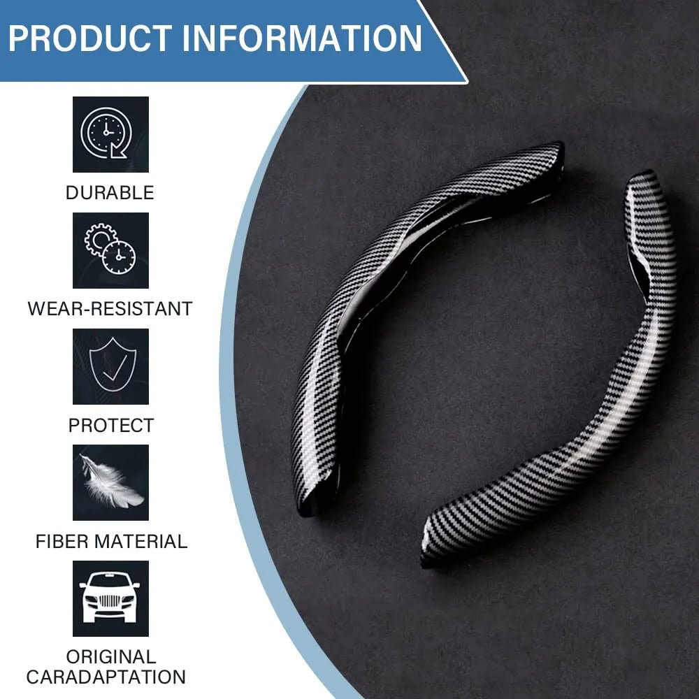 Faux Carbon Fiber Texture Anti-Slip Steering Wheel Cover for Tesla Model 3/Y/X/S