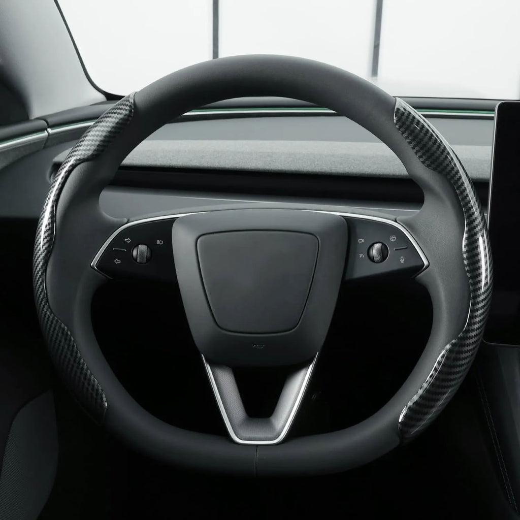 Faux Carbon Fiber Texture Anti-Slip Steering Wheel Cover for Tesla Model 3/Y/X/S