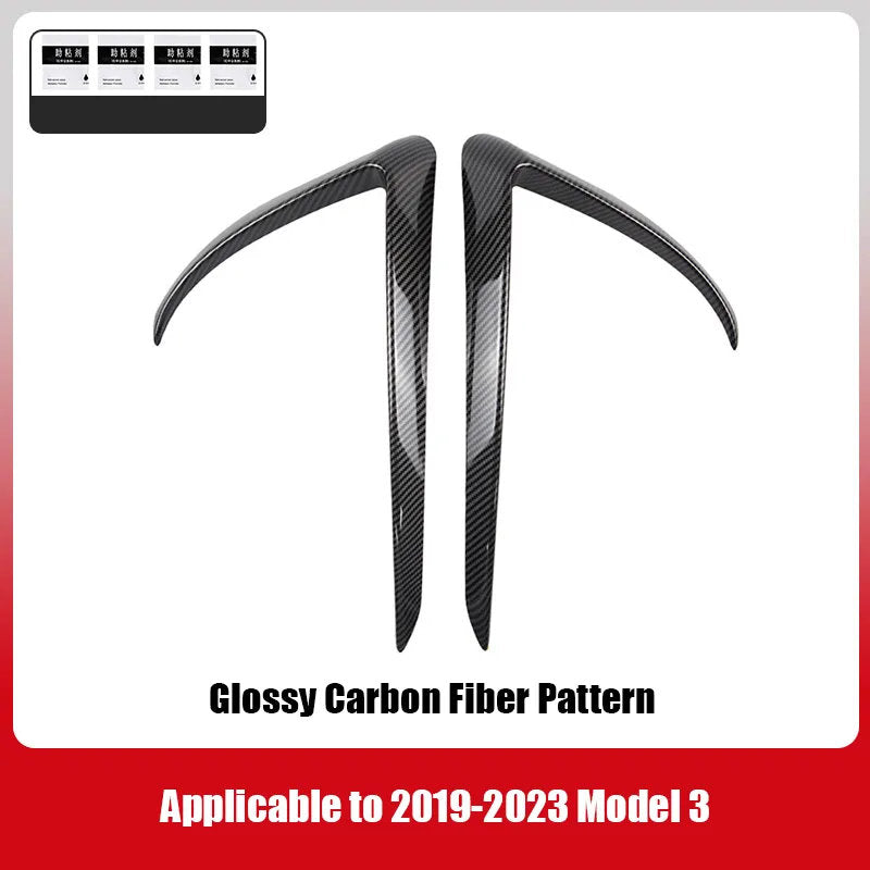 Fog Light Trim for Tesla Model 3/Y - High-Quality ABS with Carbon Fiber Finish