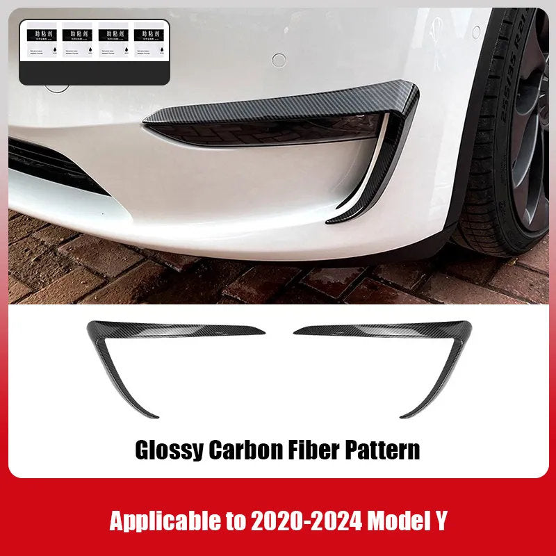 Fog Light Trim for Tesla Model 3/Y - High-Quality ABS with Carbon Fiber Finish