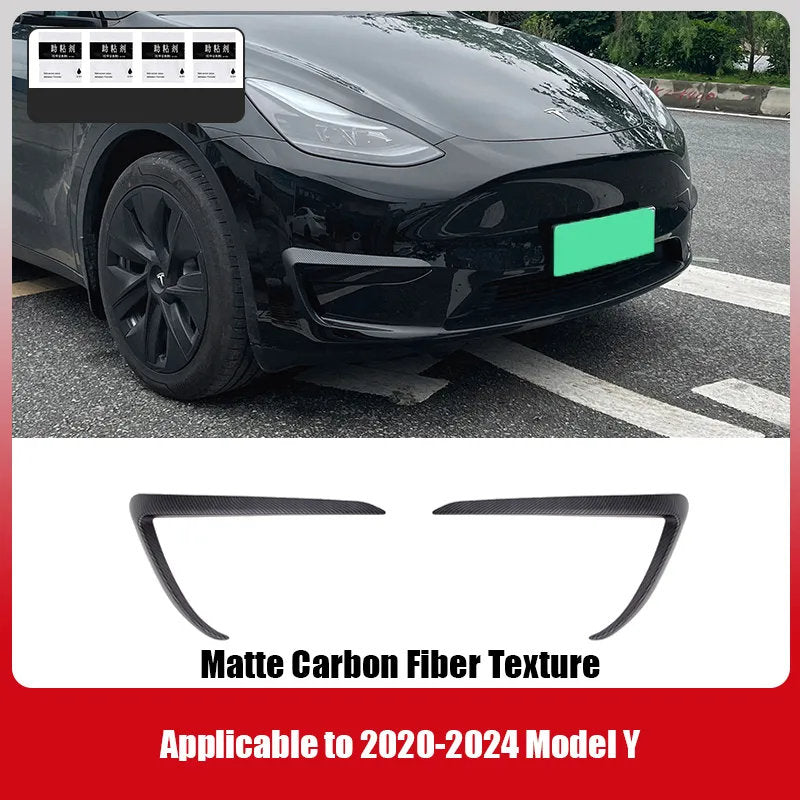 Fog Light Trim for Tesla Model 3/Y - High-Quality ABS with Carbon Fiber Finish
