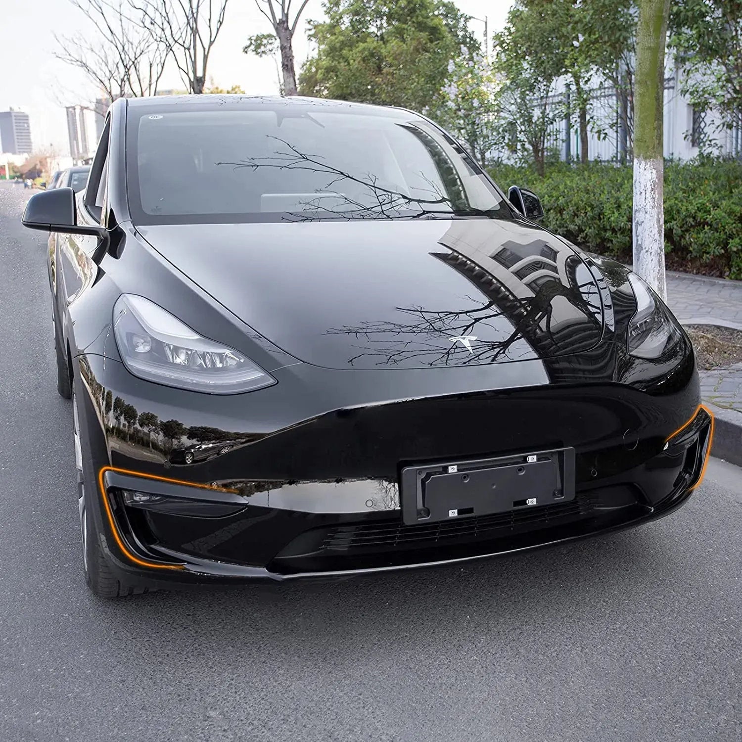 Fog Light Trim for Tesla Model 3/Y - High-Quality ABS with Carbon Fiber Finish
