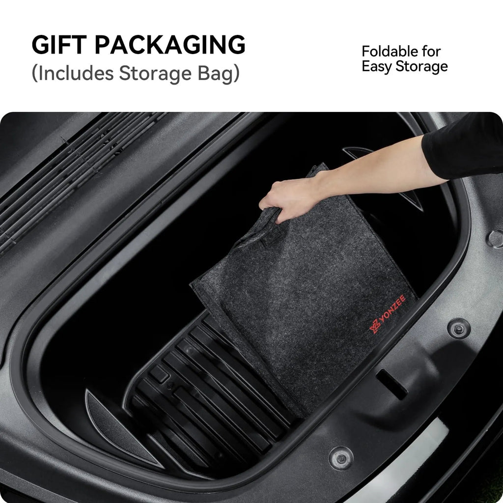 Foldable In-Car Laptop & Dining Table with Carbon Fiber Texture for Tesla Model 3 / Model Y