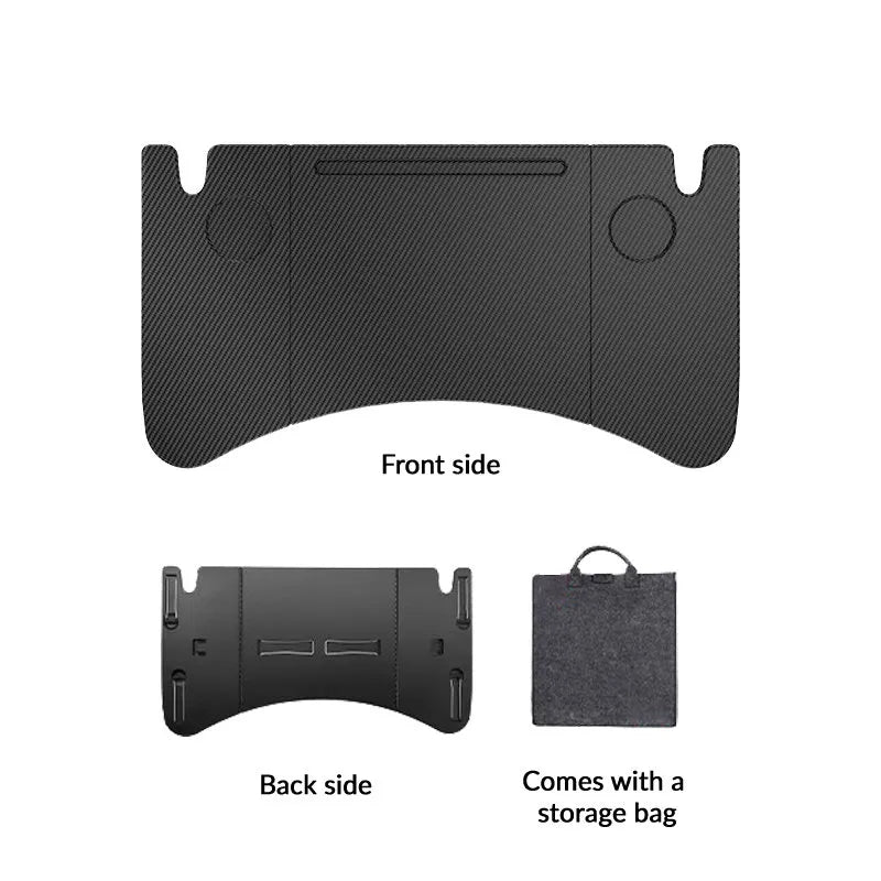 Foldable In-Car Laptop & Dining Table with Carbon Fiber Texture for Tesla Model 3 / Model Y Model 3 Y Carbon Fiber Texture