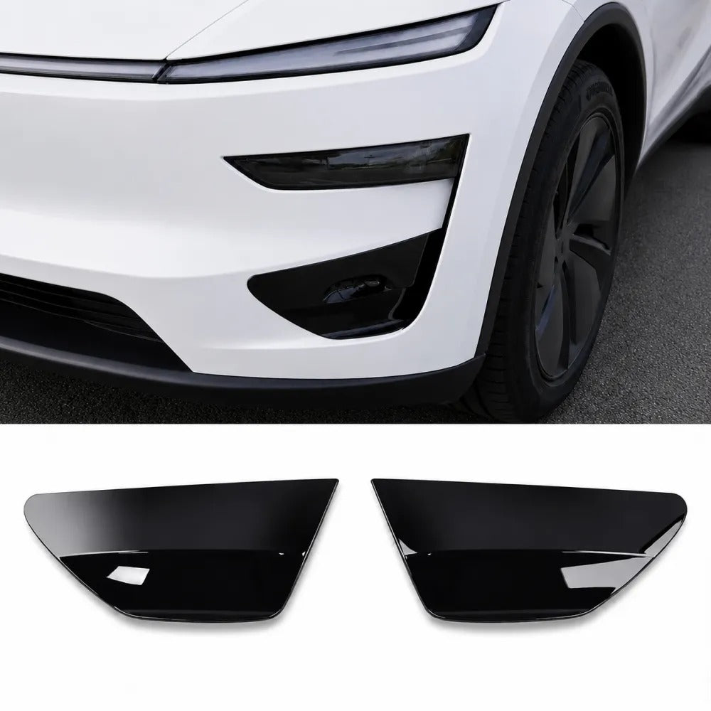 Front Bumper Fog Light Area Accent Trim Cover for Tesla Model Y Juniper Premium / Model YL Model Y Juniper Premium 2025+ Gloss Black