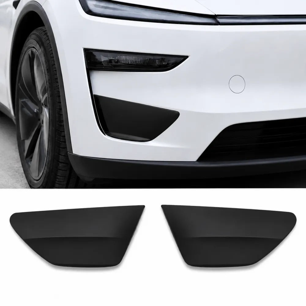 Front Bumper Fog Light Area Accent Trim Cover for Tesla Model Y Juniper Premium / Model YL Model Y Juniper Premium 2025+ Matte Black