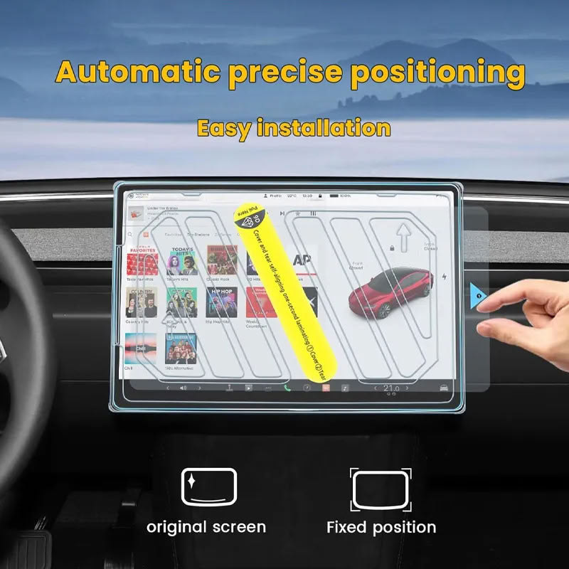 Front & Rear Display Tempered Glass Screen Protector for Model Y Juniper / 3 Highland