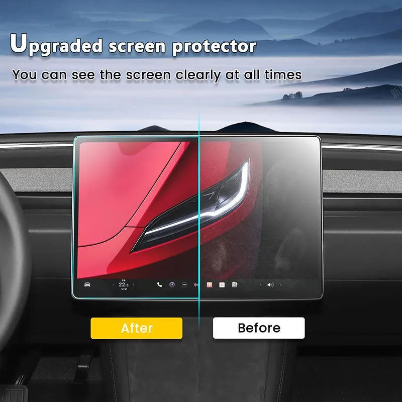 Front & Rear Display Tempered Glass Screen Protector for Model Y Juniper / 3 Highland