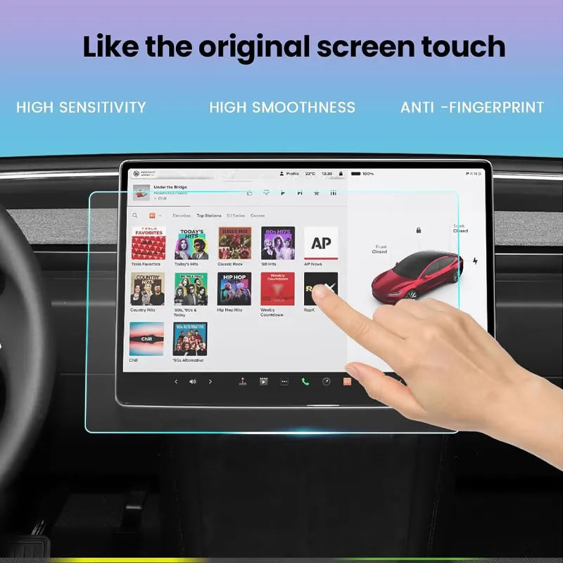 Front & Rear Display Tempered Glass Screen Protector for Model Y Juniper / 3 Highland
