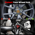 Wheel Center Cap Kit with Puller for Model 3/Y/S/X | 4 Hub Caps + 20 Lug Nut Covers