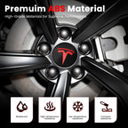 Wheel Center Cap Kit with Puller for Model 3/Y/S/X | 4 Hub Caps + 20 Lug Nut Covers