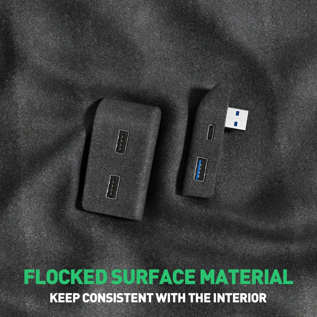 Glovebox USB Hub for Tesla Model Y / Model 3 Highland – Multi-Port ABS Flocking Dock