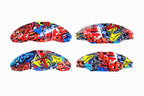Graffiti-Printed Aerospace-Grade Aluminum Alloy Caliper Covers for Model 3/Y Cool Red