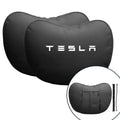 Nappa Leather Ergonomic Headrests for Tesla Model 3/Y/X/S Black 2 Pcs